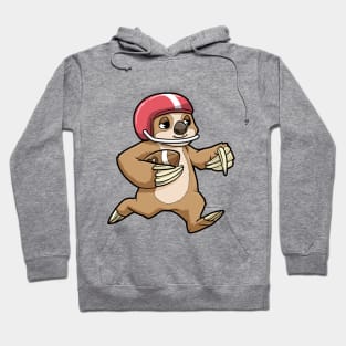 Sloth as Footballer with Football and Helmet Hoodie